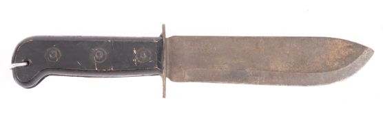 A 1980s British military type D survival knife.