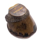 A silver plated horse hoof inkwell, 