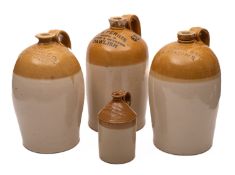 Four 20th Century stoneware cider flagons.
