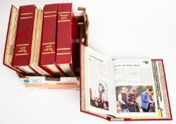 A quantity of 1980s 'Target Gun' magazines bound in six red folders.