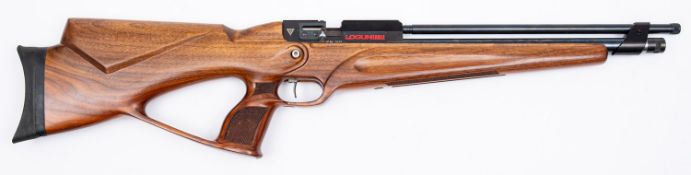 A Logun Eagle precharged air rifle. Serial number 00344, .22 calibre, having a 15.