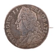 A 1746 Lima Half Crown (brooched).