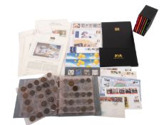 A coin album containing pre decimal and other coinage,