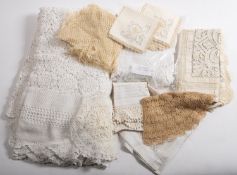 A collection of mainly table linens, including tablecloths, napkins and serviettes etc.