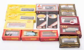 Ten OO/HO goods wagons.