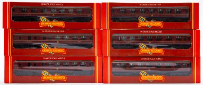 Six Hornby OO/HO LMS passenger coaches.