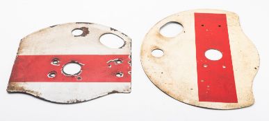 A 20th century British Railway enamel shunt signal disc.