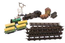 An O gauge Bassett Lowke or similar LB&SCR 4-6-2 clockwork tank engine.