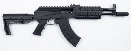 A Crossman AK1 semi automatic CO2 powered air rifle. Serial number 21M176233, BB calibre (4.