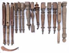 A pair of carved oak pew ends, with shamrock decoration, 90cm high, 36cm high,