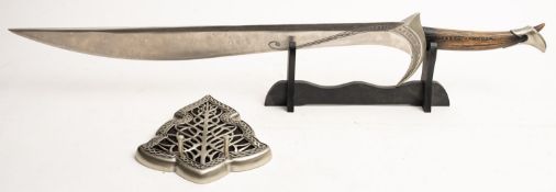 A reproduction Lord of the Rings 'Orcist' sword.