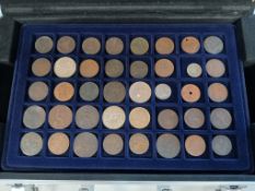 A World coin collection in metal coin briefcase including some silver, 1797 Cartwheel 2d,