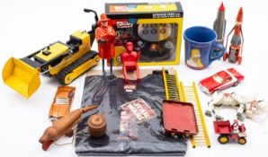 A mid 20th Century Tonka Toys backhoe, in yellow with black trim,