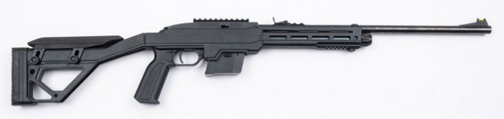 A Crossman Air Power 1077 Tac CO2 powered air rifle. Serial number 723B37454, .