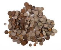 Approximately 550 grams of pre-1947 Silver with a Charles II 1679 Maundy Fourpence and a selection