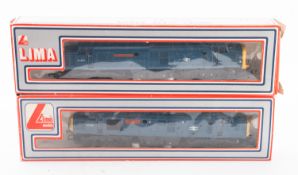Two Hornby OO/HO Class 37 diesel locomotives.