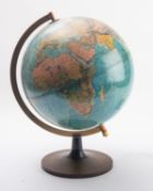 A mid 20th Century Danish terrestrial globe lamp.