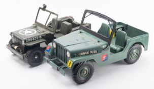 A collection of Palitoy Action Man vehicles. Including a tank, jeeps and helicopters etc, unboxed.