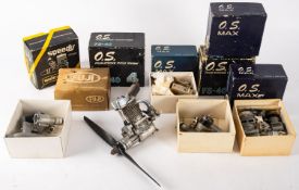 A collection of model aeroplane accessories,