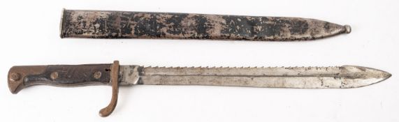 A WWI Mauser S98/05 sawback bayonet,