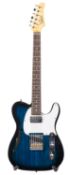 A Glarry GTL Semi-Hollow Electric telecaster style guitar in blue.