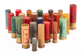 A collection of twenty-five various paper case collectors cartridges including one 8 bore and one