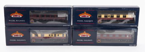 Four Bachmann OO/HO British Rail MK1 coaches.