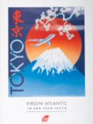 A group of three late 20th century Virgin Atlantic Travel posters 'Tokyo',
