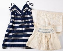 A 1960/70's 'Wallis' navy and white mini slip dress, size 10,