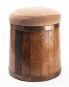 A 20th Century oak barrel stool.