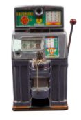 A Jennings & Company Governor' Indianhead' one-arm bandit slot machine, Two plays for 6d,