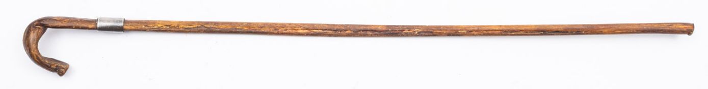 A silver mounted pizzle walking stick, maker Srigg, London.