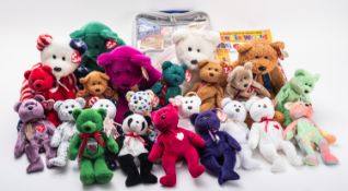 A collection of TY Beanie Babies.
