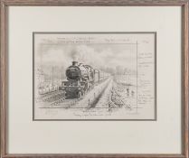 WITHDRAWN LOT Philip Hawkins (b 1947) - 'The Road to Kyle' - pencil sketch- 21cm x 29cm - framed