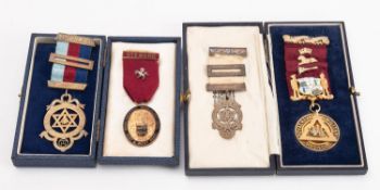 A silver gilt and enamel Royal Navy & Military Masonic jewel, maker AWM, London 1933,