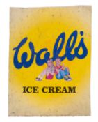 A Walls Ice Cream metal advertising sign.