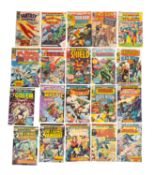 A collection of Marvel comics including 'Werewolf By Night' (12), 'The Man-Thing' (7),