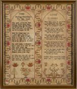 Two 19th Century needlework samplers.