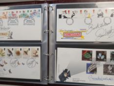 A collection of Signed covers in Royal Mail cover album including 1960's GB FDC.