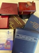 A World Coin collection in eight coin albums, plus Wren Farthing collection in wooden display case.