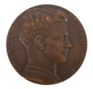 A bronze medallion - Charles Lindbergh by E. Blin 1927.