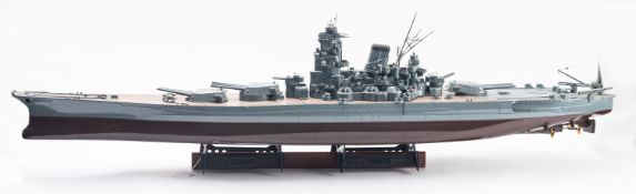 A scratch built radio controlled model of the WWII Japanese Battleship Yamato,