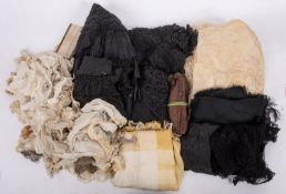 A late Victorian silk and embroidered shawl.