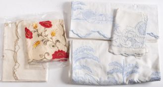 A collection of mainly embroidered linens.