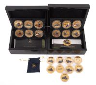 Three boxes of Bradford Exchange official commemorative Flying Scotsman set,