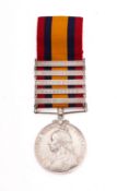A Queen's South Africa Medal (ghost dates version) with five clasps to '79015 Dvr G Mamatt RFA'.