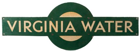 A Southern Railway Totem for 'Virginia Water' , makers Mead Mclean & Co, London.