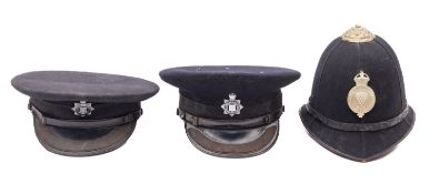 An early 20th Century Cornwall Constabulary blue cloth helmet.