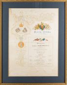 A 1903 silk Royal Opera House programme of the Gala Performance.