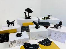 A group of six Richard Cooper & Company Limited Edition bronze sculptures of animals and fungi,